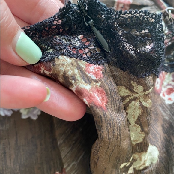 Brock Collection X H&M Brown Floral Lace Maxi Slip Dress - Picture 11 of 11